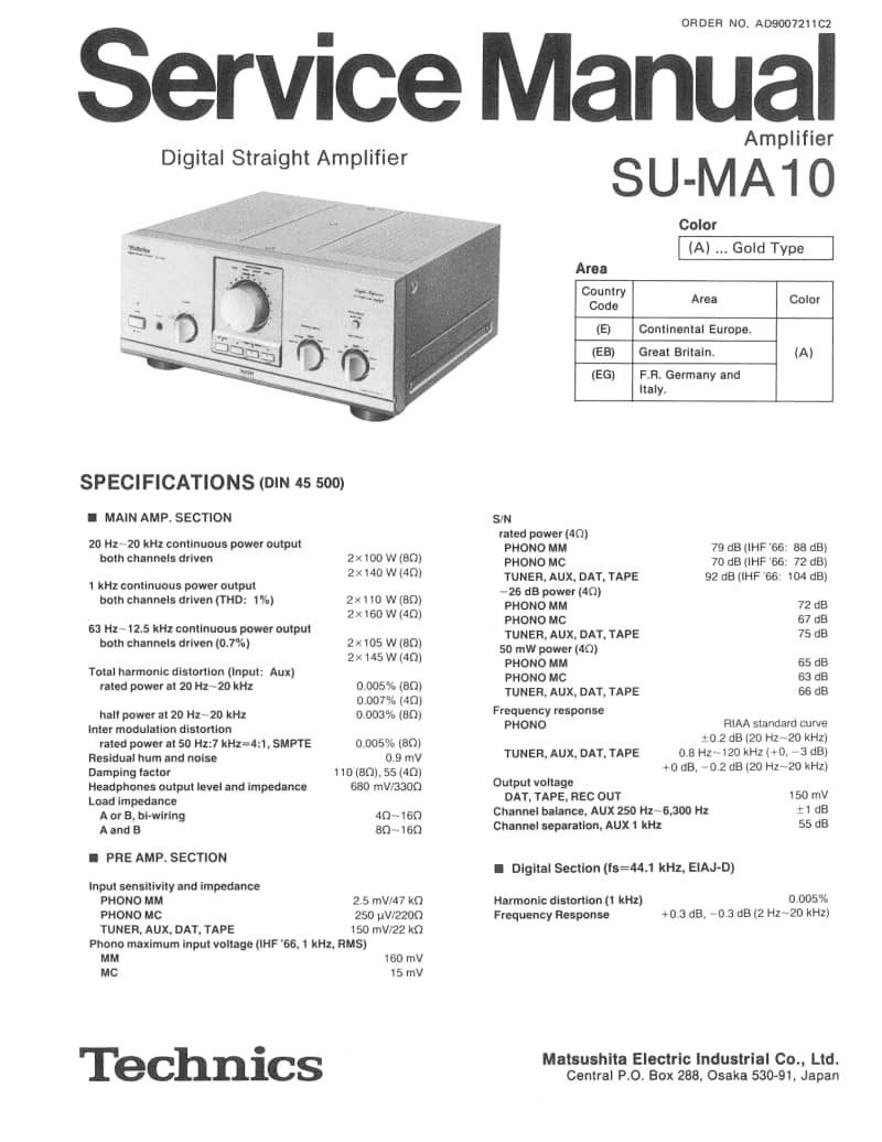 松下合并功放SU-MA10说明书维修手册.pdf_第1页