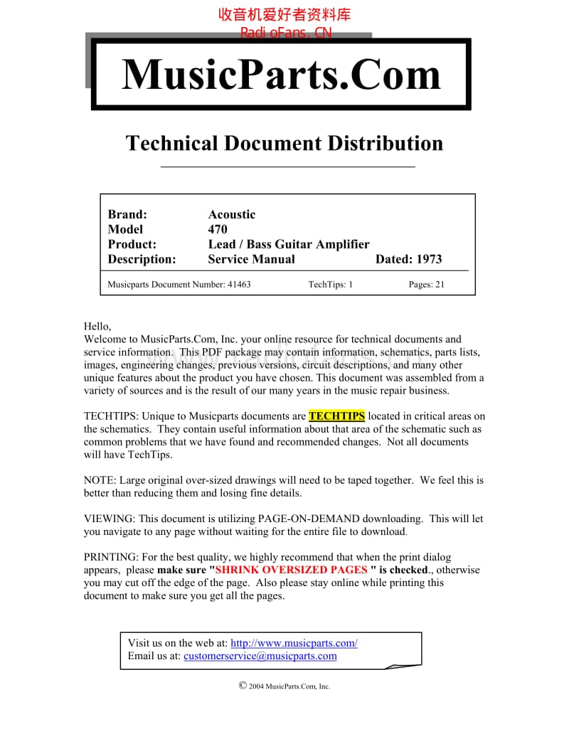 Acoustic_470_service_manual 电路图 维修原理图.pdf_第1页