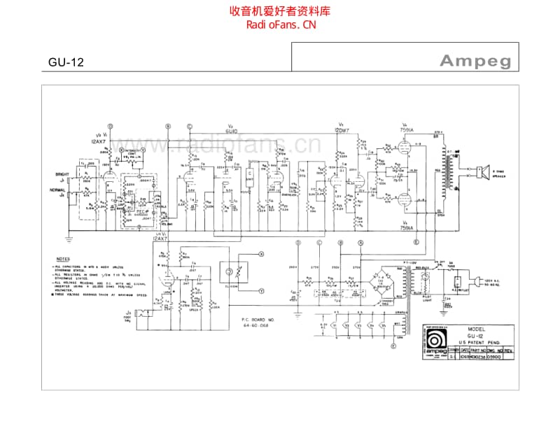 Ampeg_gu12 电路图 维修原理图.pdf_第1页