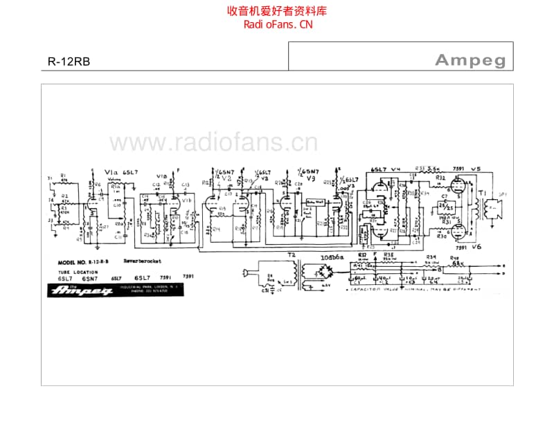 Ampeg_r12rb 电路图 维修原理图.pdf_第1页