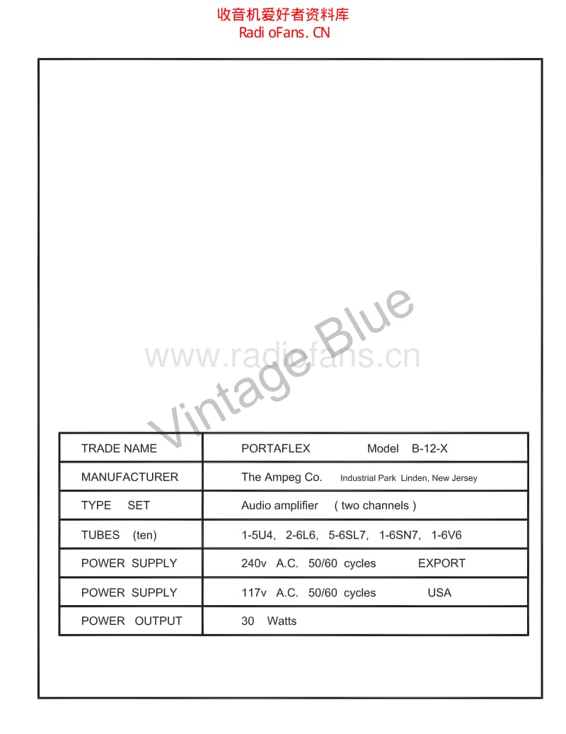 Ampeg_b12x_manual 电路图 维修原理图.pdf_第1页