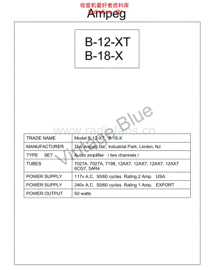 Ampeg_b12xt_manual 电路图 维修原理图.pdf