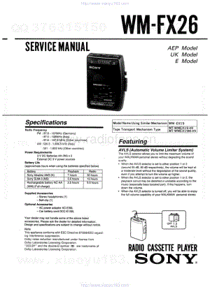 索尼SONY WM-FX26电路图.pdf