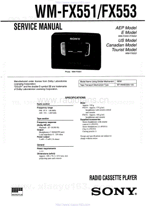 索尼SONY WM-FX551电路图.pdf