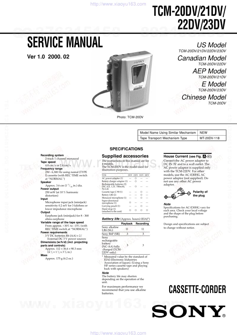 索尼SONY TCM-20DV电路图.pdf_第1页