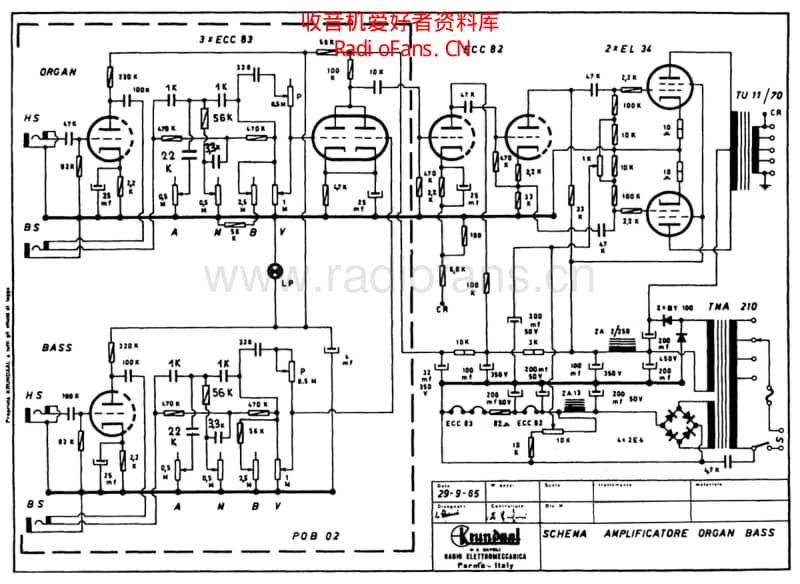 Davoli_organ_bass_tube_el34_amplifier 电路图 维修原理图.pdf_第1页