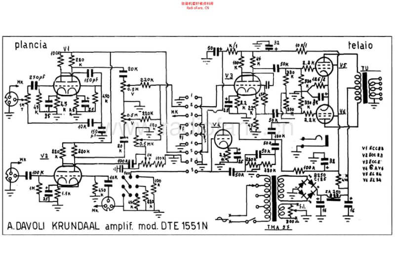 Davoli_dte_1551_n_amplifier 电路图 维修原理图.pdf_第1页