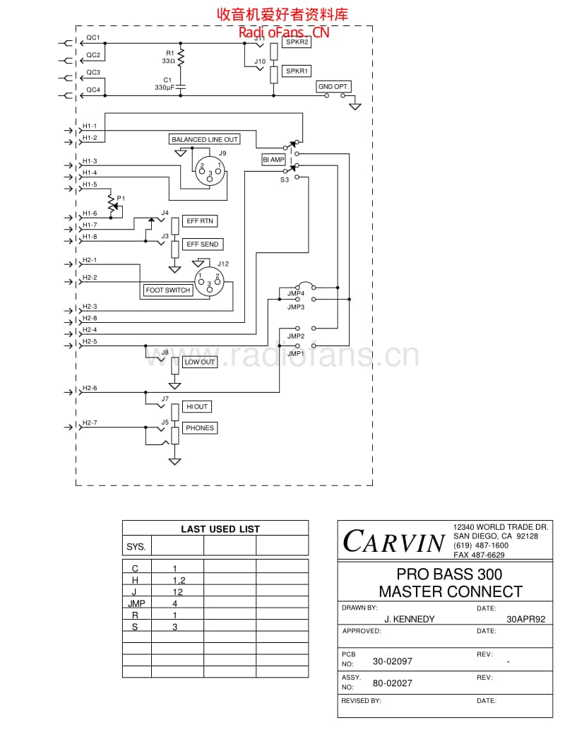 Carvin_pb300_master_connect 电路图 维修原理图.pdf_第1页