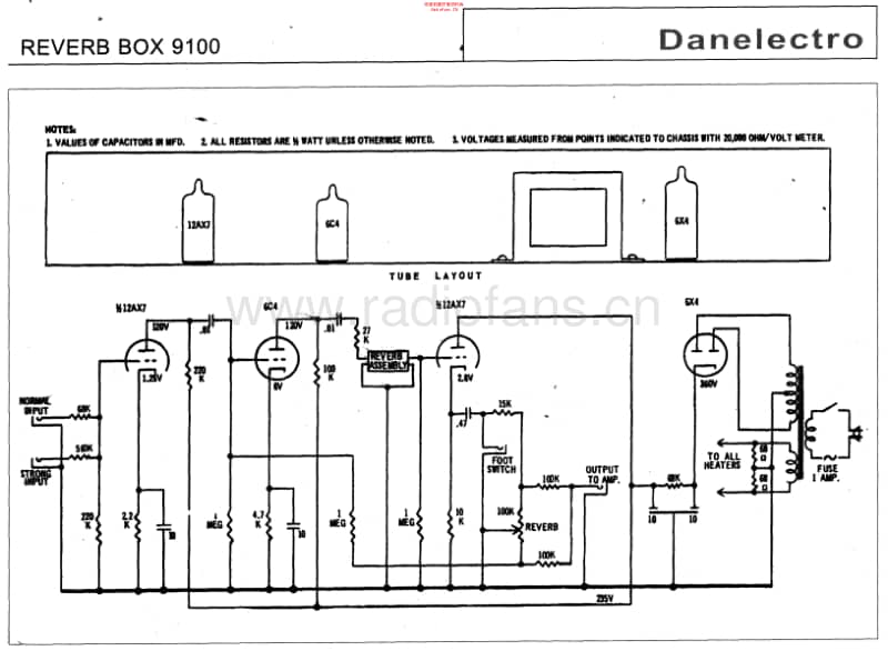 Danelectro_reverb_9100 电路图 维修原理图.pdf_第1页