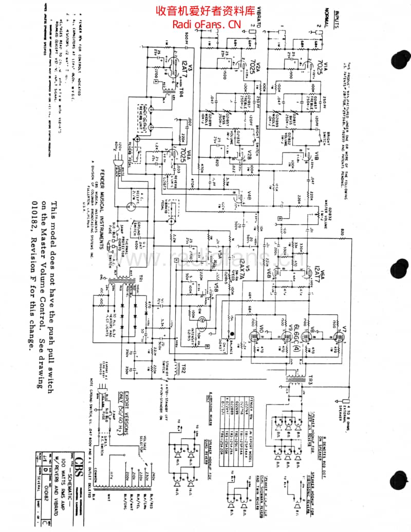 Fender_quadreverb_100w_nomstrvol 电路图 维修原理图.pdf_第1页