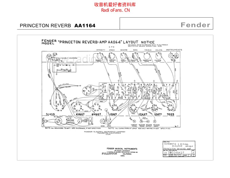Fender_princeton_reverb_aa1164 电路图 维修原理图.pdf_第1页