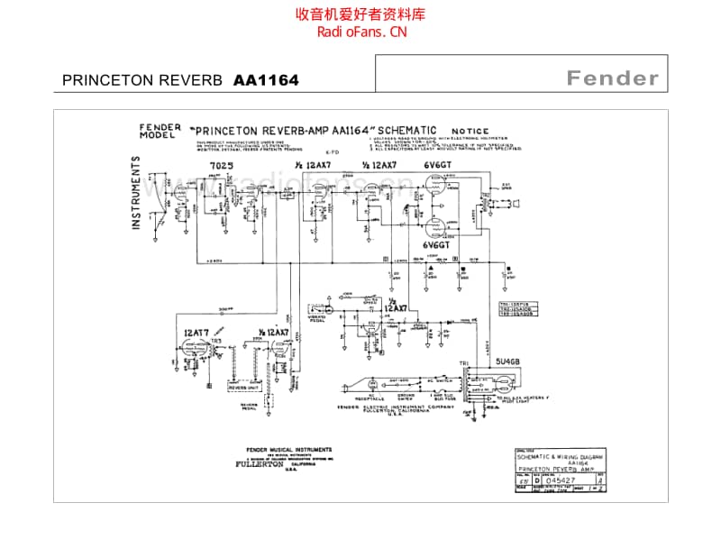 Fender_princeton_reverb_aa1164 电路图 维修原理图.pdf_第2页