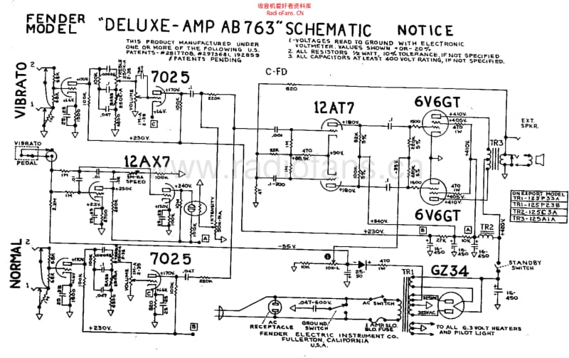 Fender_deluxe_ab763_schem 电路图 维修原理图.pdf_第1页