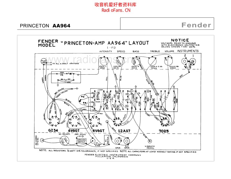 Fender_princeton_aa964 电路图 维修原理图.pdf_第1页