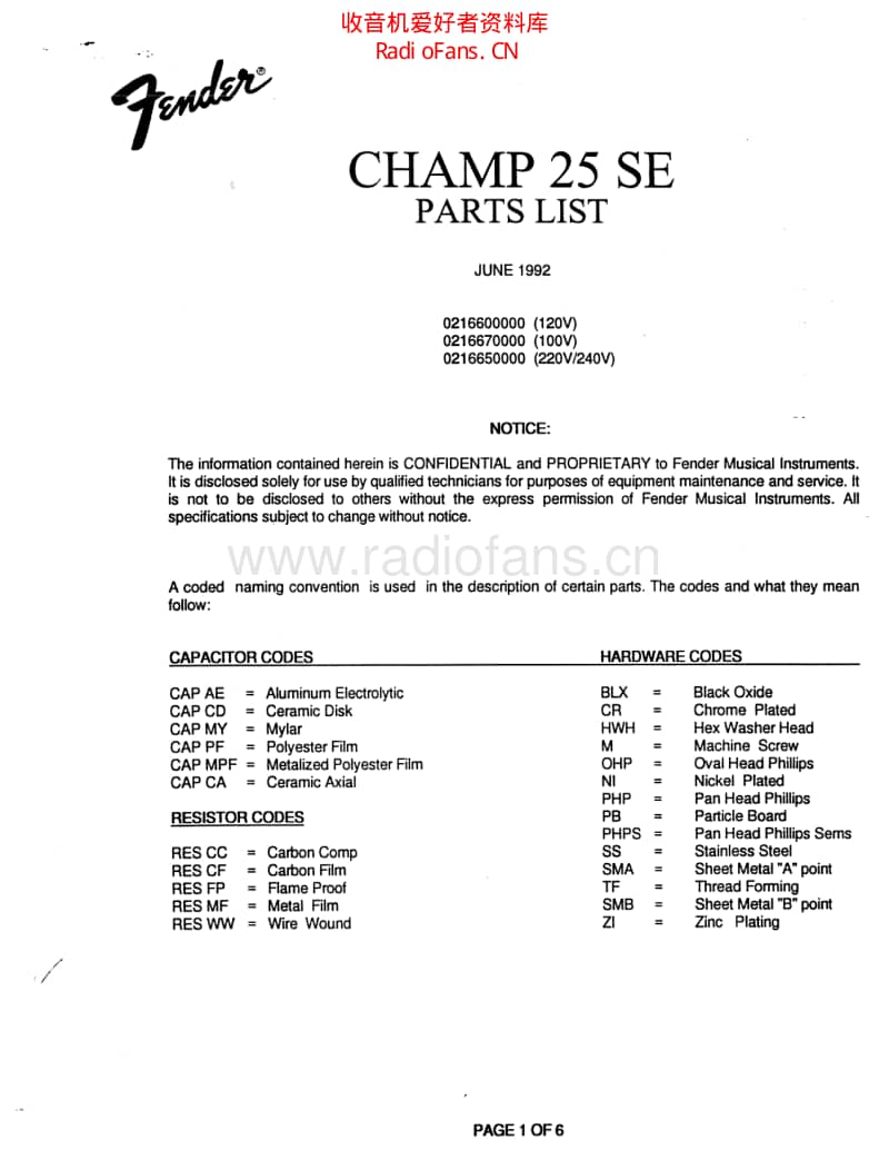 Fender_champ_25se_sm 电路图 维修原理图.pdf_第1页