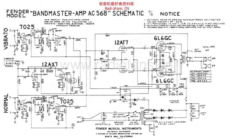 Fender_bandmaster_ac568_schem 电路图 维修原理图.pdf_第1页