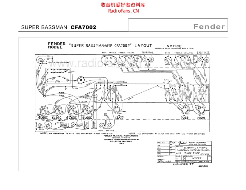 Fender_super_bassman_cfa7002 电路图 维修原理图.pdf_第1页