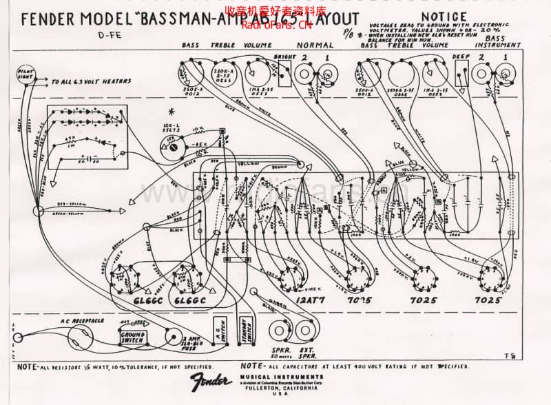 Fender_bassman_ab165_layout 电路图 维修原理图.pdf_第1页