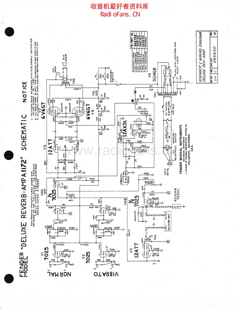 Fender_deluxereverb_a1172 电路图 维修原理图.pdf_第1页