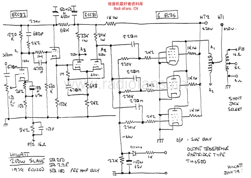 Hiwatt_200w_poweramp_sta250 电路图 维修原理图.pdf_第1页