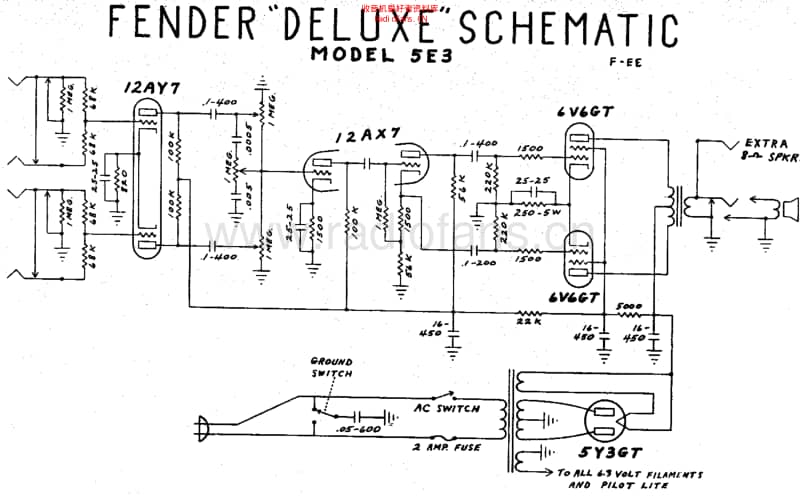 Fender_deluxe_5e3_schem 电路图 维修原理图.pdf_第1页