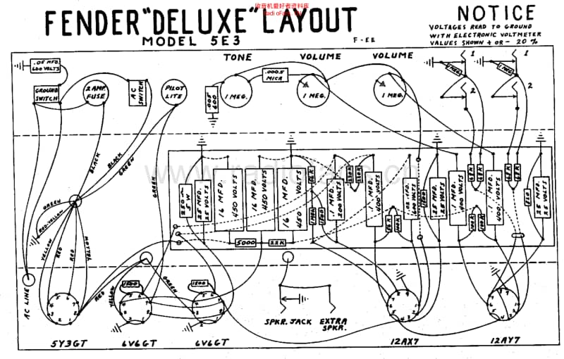 Fender_deluxe_5e3_schem 电路图 维修原理图.pdf_第2页