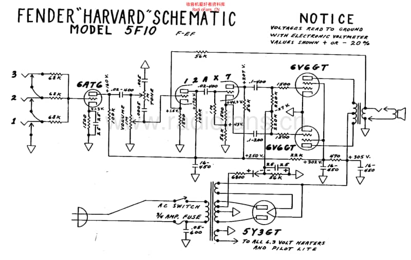 Fender_harvard_5f10_schem 电路图 维修原理图.pdf_第1页
