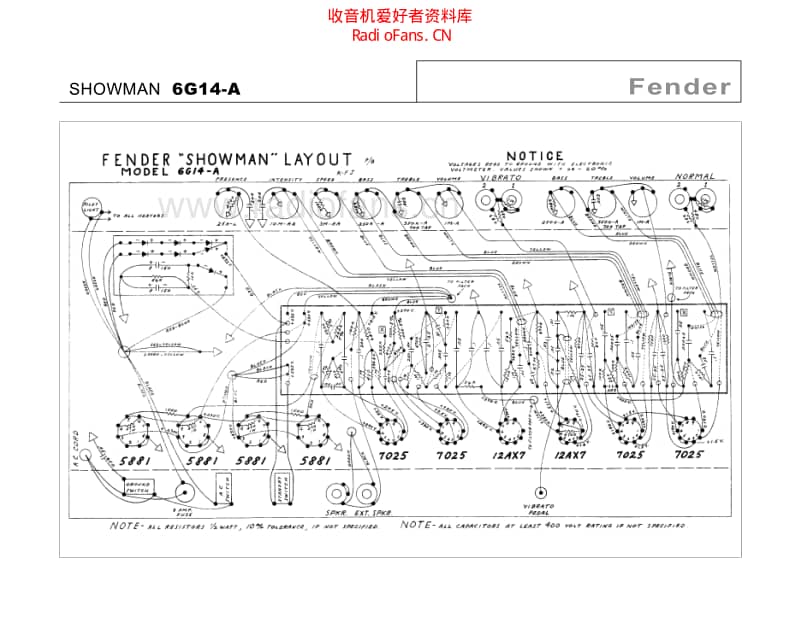 Fender_showman_6g14a 电路图 维修原理图.pdf_第1页