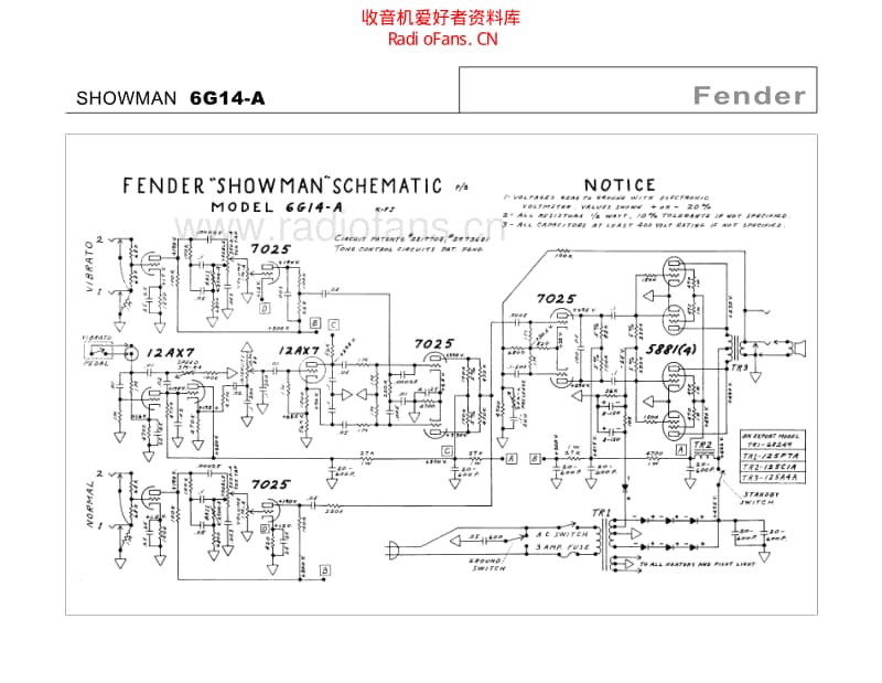 Fender_showman_6g14a 电路图 维修原理图.pdf_第2页