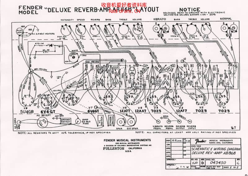 Fender_deluxe_reverb_ab868_layout 电路图 维修原理图.pdf_第1页