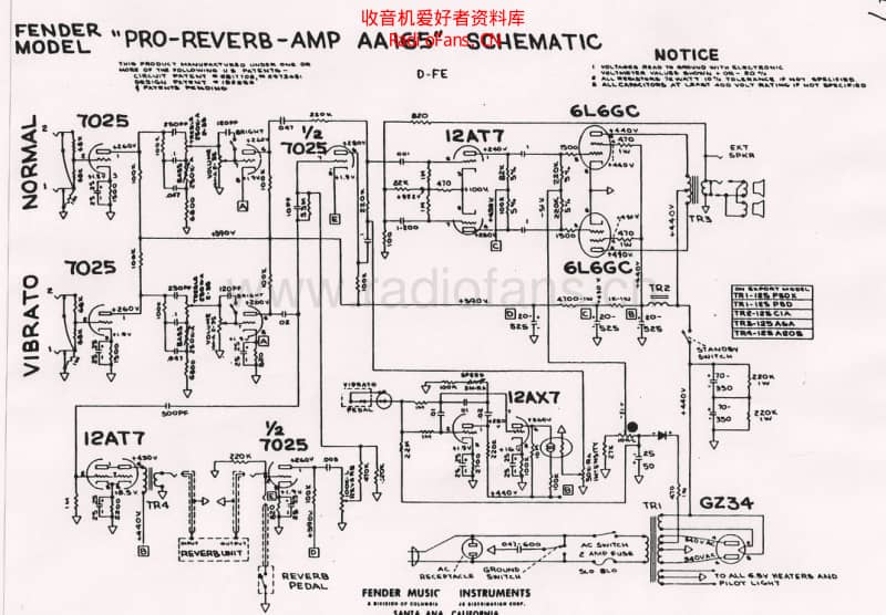 Fender_pro_reverb_aa165_schematic 电路图 维修原理图.pdf_第1页