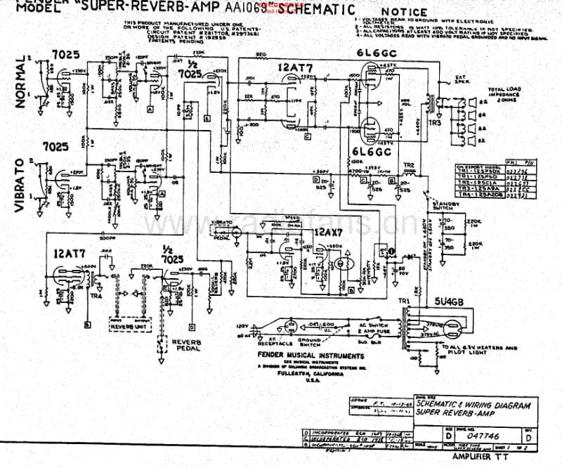Fender_super_reverb_aa1069_schem 电路图 维修原理图.pdf_第1页