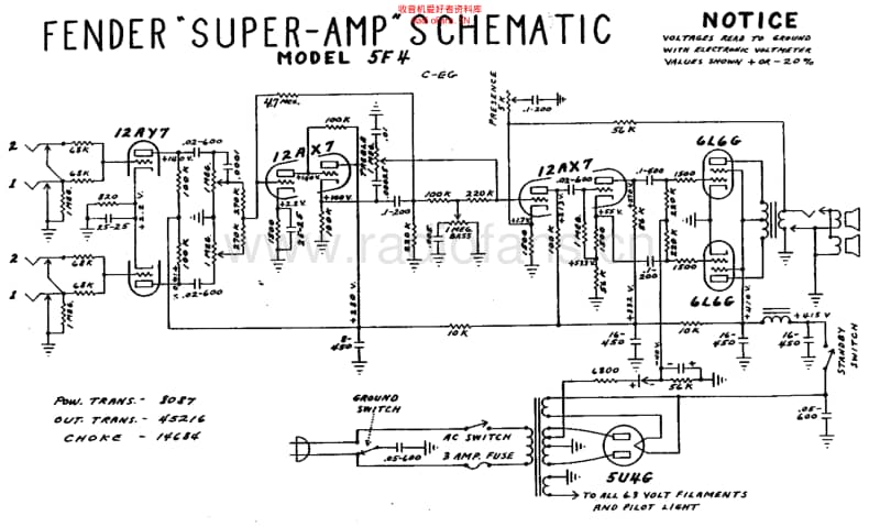 Fender_super_5f4_schem 电路图 维修原理图.pdf_第1页