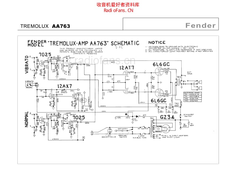 Fender_tremolux_aa763 电路图 维修原理图.pdf_第2页