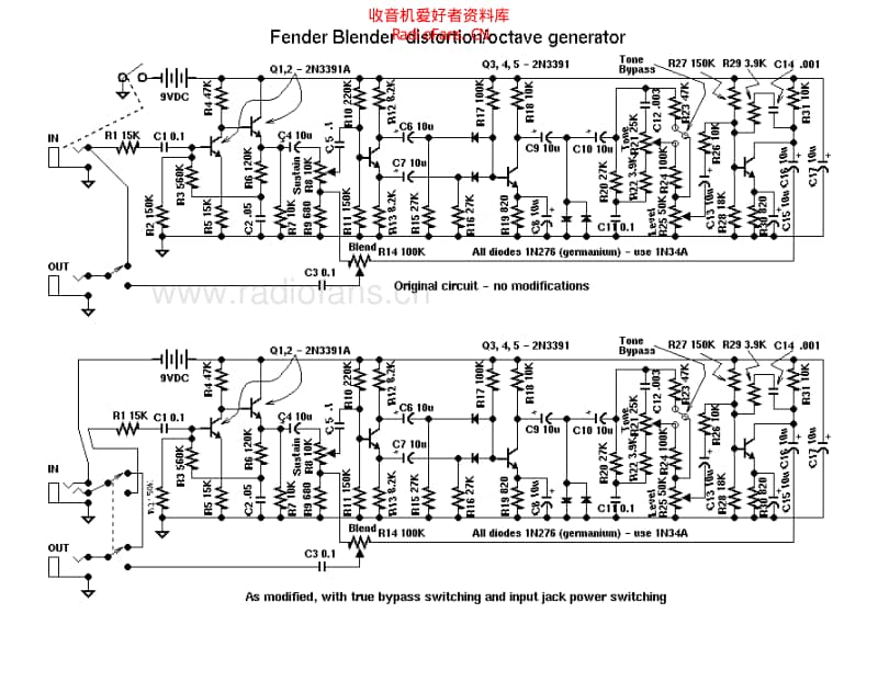 Fender_blender_fuzz 电路图 维修原理图.pdf_第2页