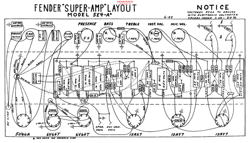 Fender_super_5e4a_schem 电路图 维修原理图.pdf_第2页