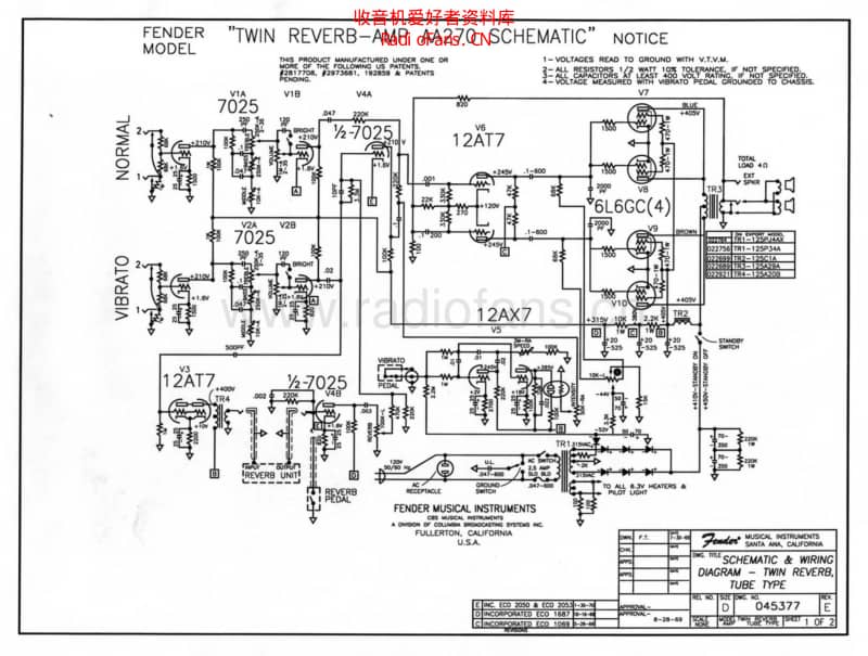 Fender_twin_reverb_aa270_schem 电路图 维修原理图.pdf_第1页