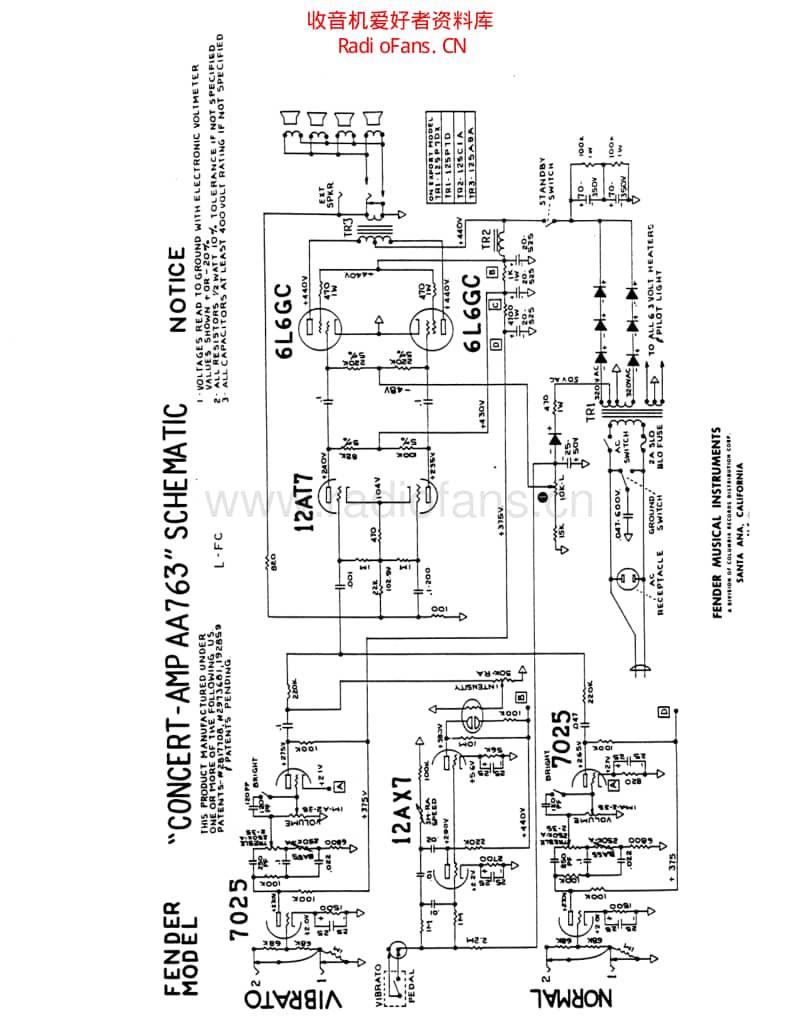 Fender_concert_aa763 电路图 维修原理图.pdf_第1页