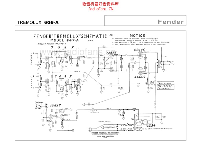 Fender_tremolux_6g9a 电路图 维修原理图.pdf_第2页