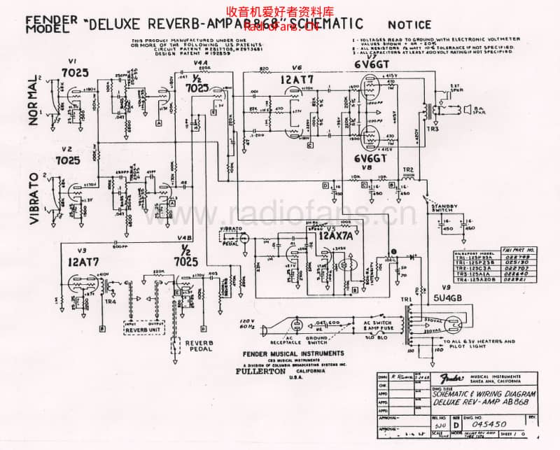Fender_deluxe_reverb_ab868_schematic 电路图 维修原理图.pdf_第1页