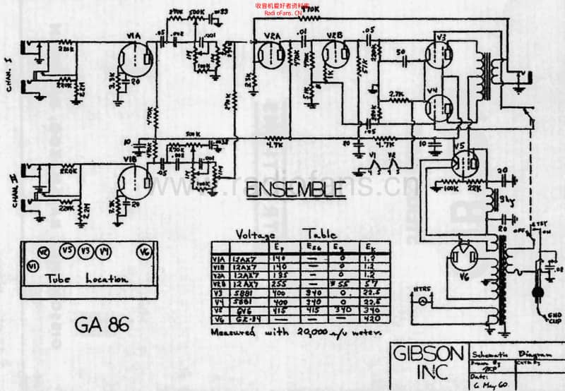 Gibson_ga86 电路图 维修原理图.pdf_第1页