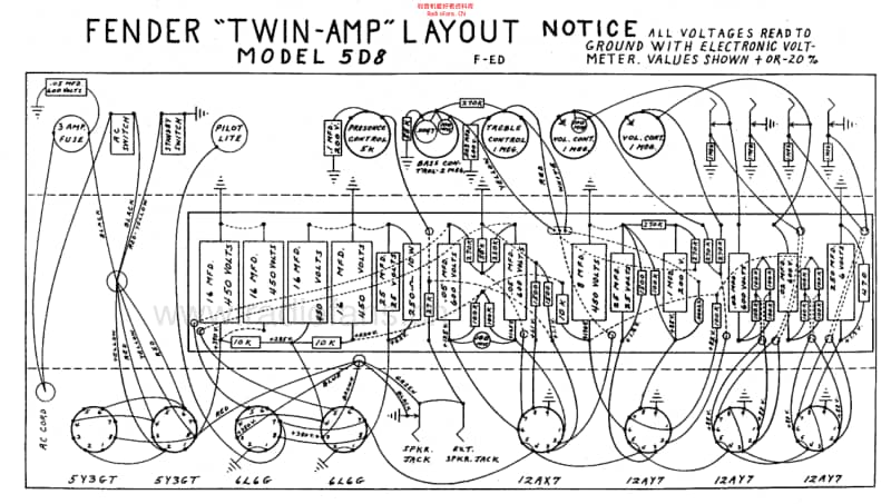 Fender_twin_5d8_schem 电路图 维修原理图.pdf_第2页