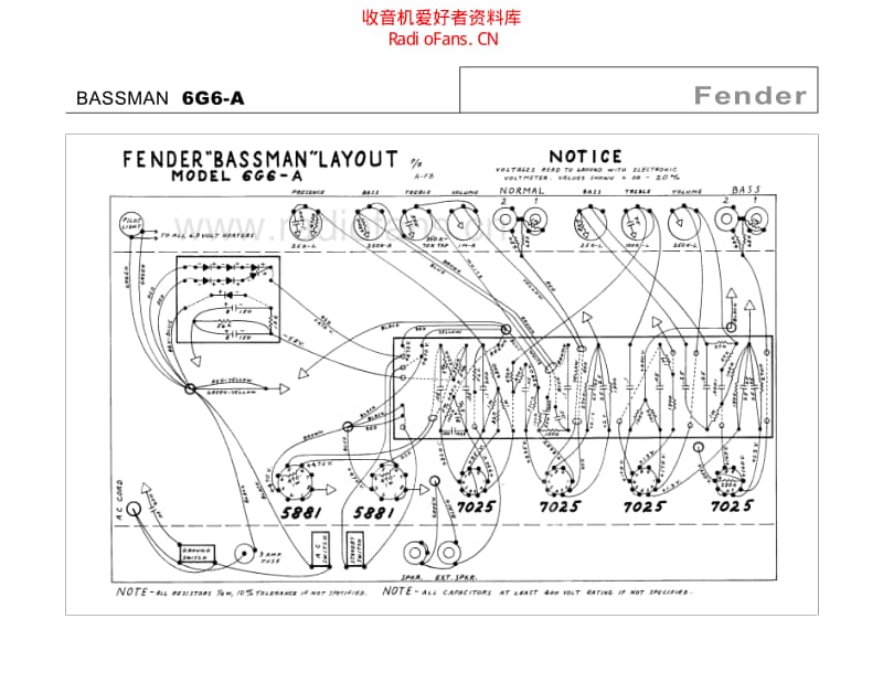 Fender_bassman_6g6a 电路图 维修原理图.pdf_第1页