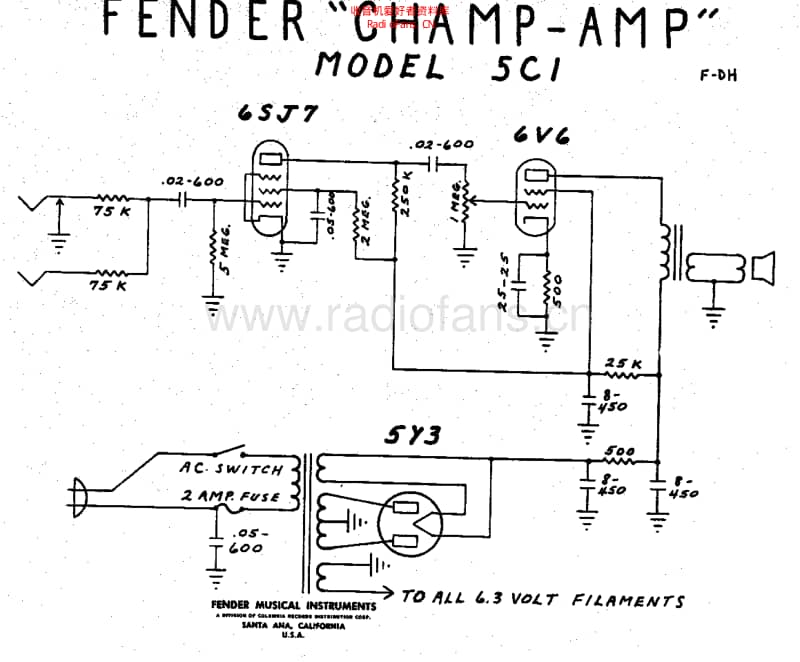 Fender_champ_5c1_schem 电路图 维修原理图.pdf_第1页