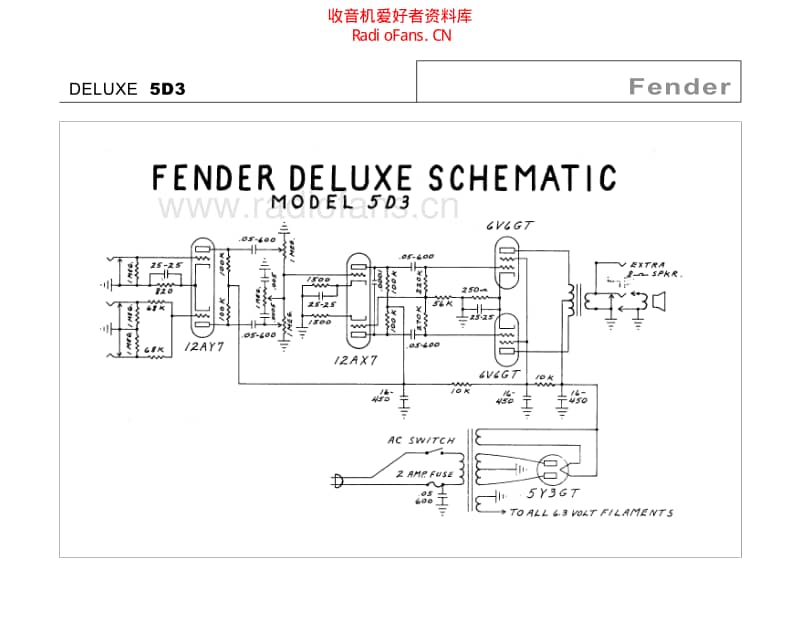Fender_deluxe_5d3 电路图 维修原理图.pdf_第2页