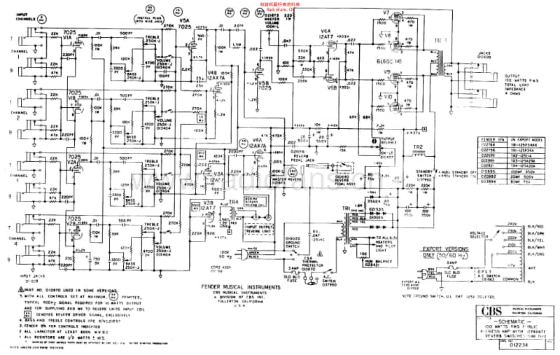 Fender_cbs pa100rev 电路图 维修原理图.pdf_第2页