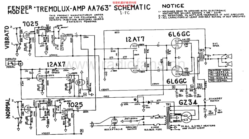 Fender_tremolux_aa763_schem 电路图 维修原理图.pdf_第1页