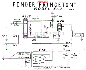 Fender_princeton_5c2_schem 电路图 维修原理图.pdf