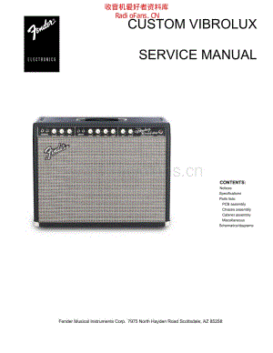 Fender_custom_vibrolux_manual 电路图 维修原理图.pdf