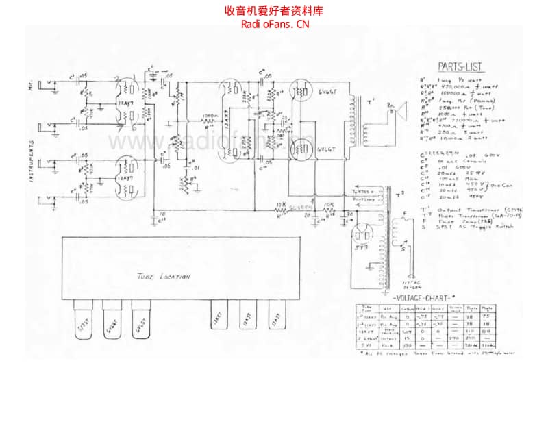 Gibson_ga20_12ay7_preamp 电路图 维修原理图.pdf_第1页